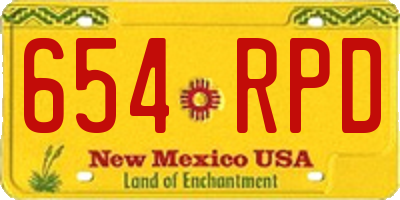 NM license plate 654RPD