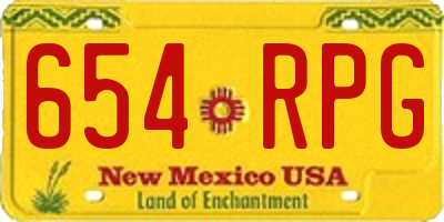 NM license plate 654RPG