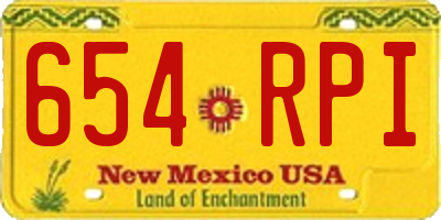 NM license plate 654RPI