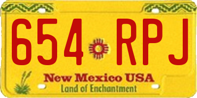 NM license plate 654RPJ