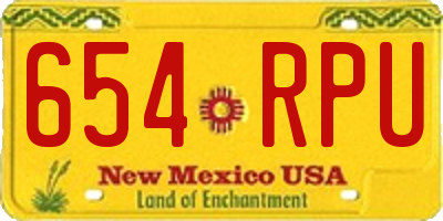 NM license plate 654RPU