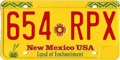 NM license plate 654RPX