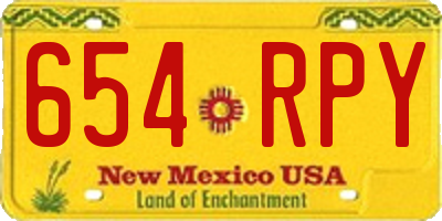 NM license plate 654RPY
