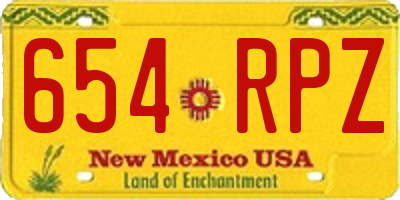NM license plate 654RPZ