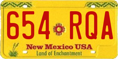NM license plate 654RQA
