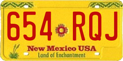 NM license plate 654RQJ