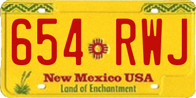 NM license plate 654RWJ