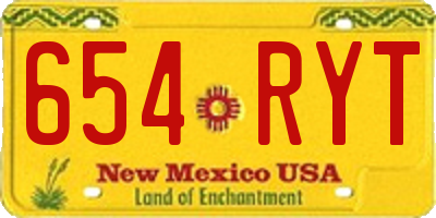 NM license plate 654RYT
