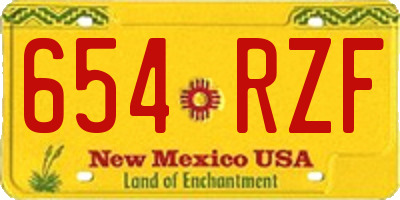 NM license plate 654RZF