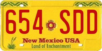 NM license plate 654SDD