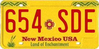 NM license plate 654SDE