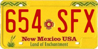 NM license plate 654SFX