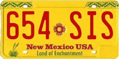 NM license plate 654SIS