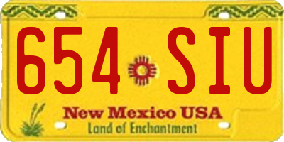 NM license plate 654SIU