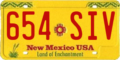NM license plate 654SIV