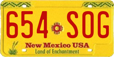 NM license plate 654SOG