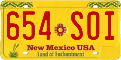 NM license plate 654SOI