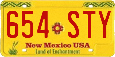 NM license plate 654STY
