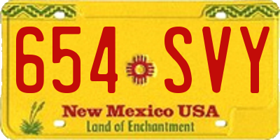 NM license plate 654SVY