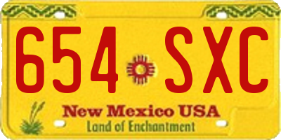 NM license plate 654SXC