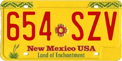 NM license plate 654SZV