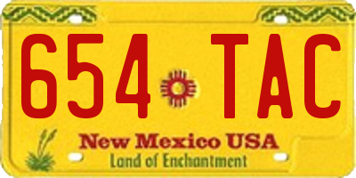 NM license plate 654TAC
