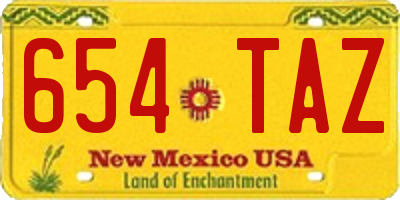 NM license plate 654TAZ