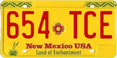 NM license plate 654TCE