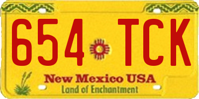 NM license plate 654TCK