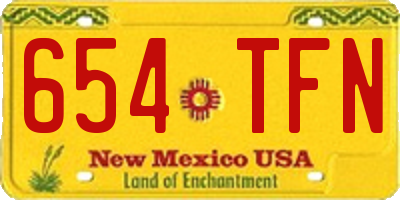 NM license plate 654TFN