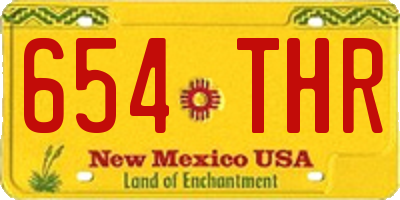 NM license plate 654THR