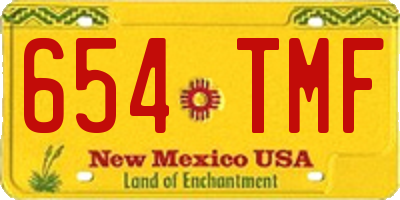 NM license plate 654TMF