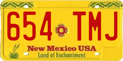 NM license plate 654TMJ