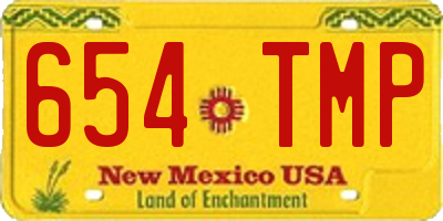 NM license plate 654TMP
