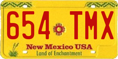 NM license plate 654TMX