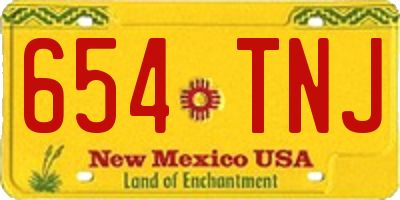 NM license plate 654TNJ