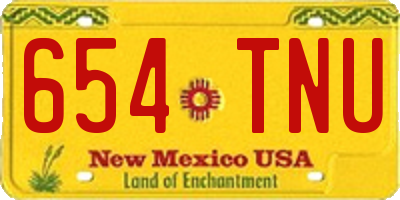 NM license plate 654TNU