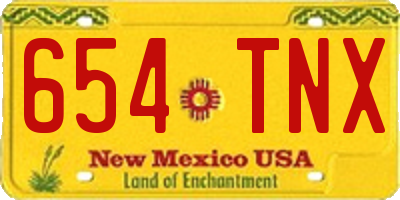 NM license plate 654TNX