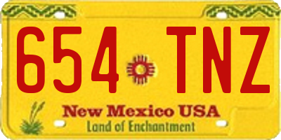 NM license plate 654TNZ