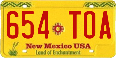 NM license plate 654TOA