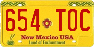 NM license plate 654TOC