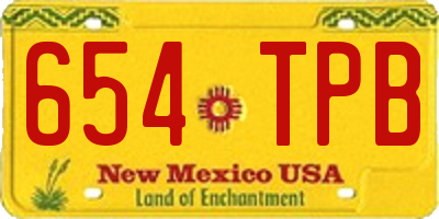 NM license plate 654TPB