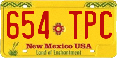 NM license plate 654TPC