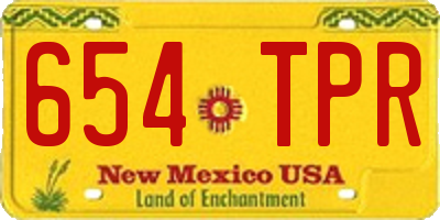 NM license plate 654TPR