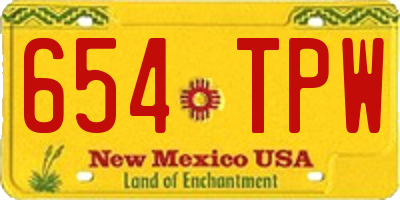 NM license plate 654TPW