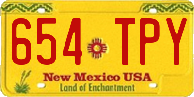 NM license plate 654TPY