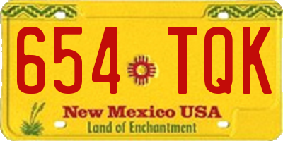 NM license plate 654TQK