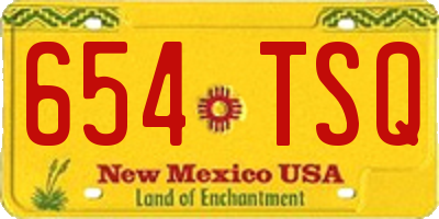 NM license plate 654TSQ