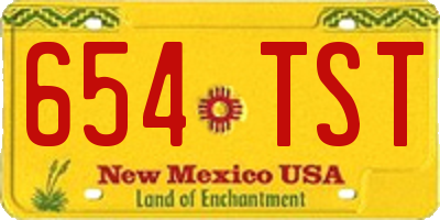 NM license plate 654TST