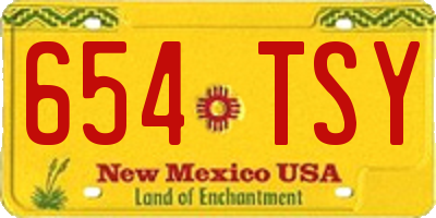 NM license plate 654TSY